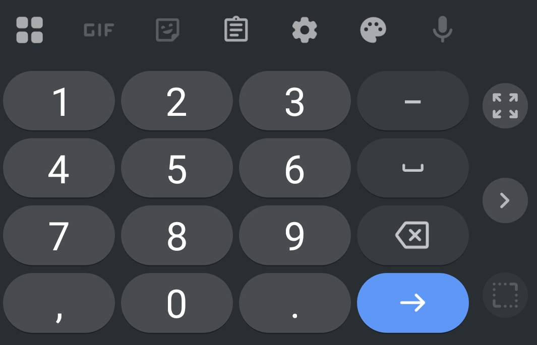 inputmode属性による様々なモバイルキーボードの表示例