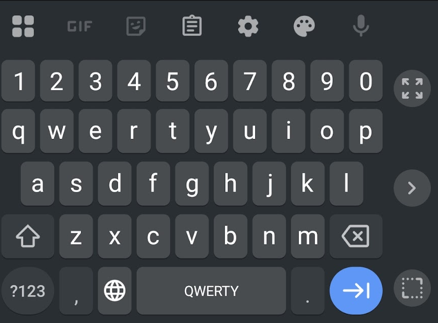 type='password'のモバイルキーボード表示例